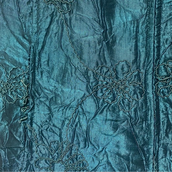 Women’s Coldwater Creek Brand Metallic Green Floral Zip-Up Lightweight Vest S: L - Picture 13 of 13